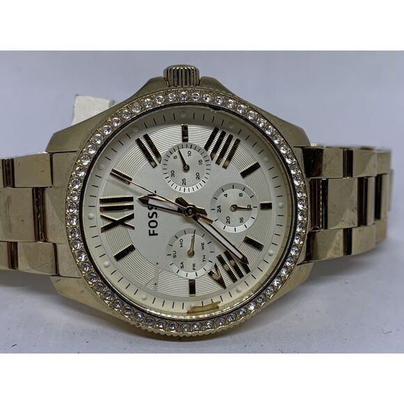 Fossil AM4482 Women's Stainless Steel Analog Champagne Dial Quartz Watch AA458 - Picture 6 of 11